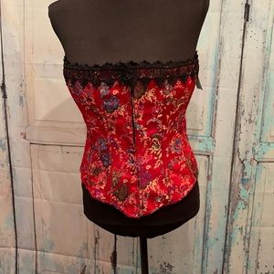 NWT- TESA BROCADE CORSET (RED FLORAL) SZ 36